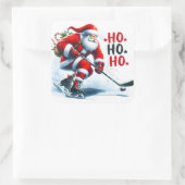 冬の氷遊の上でサンタクロースホッケー スクエアシール (バッグ)