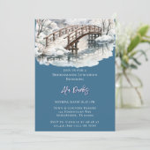 冬の池の小川 木製の橋 招待状 (スタンド正面)