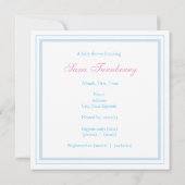 冬の洗濯ひも 赤ちゃんのお披露目招待状 招待状 (裏面)