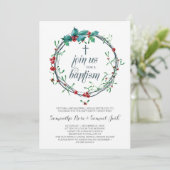 冬の洗礼招待状テンプレート 招待状 (スタンド正面)