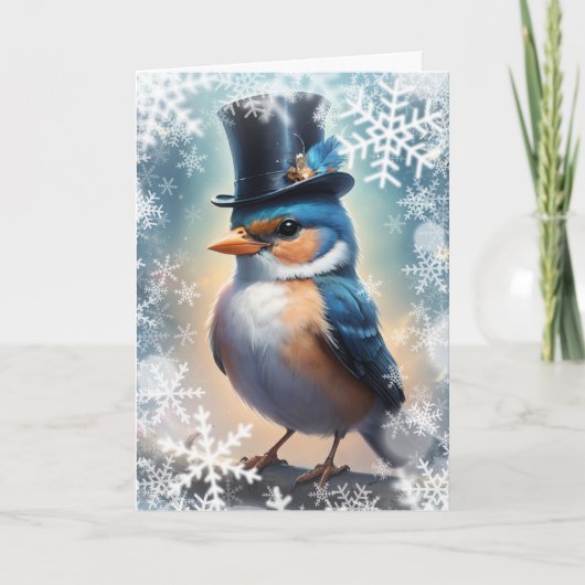 冬の洗練された鳥 シーズンカード (正面)