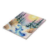 冬の流れの風景 タイル (側面)