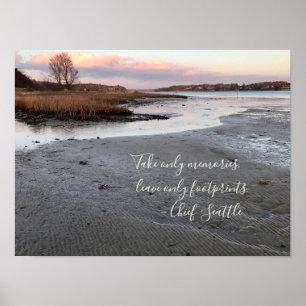 冬の海夕日 ポスター