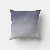 冬の海軍の水彩雪の木クリスマスフォト クッション (裏面)