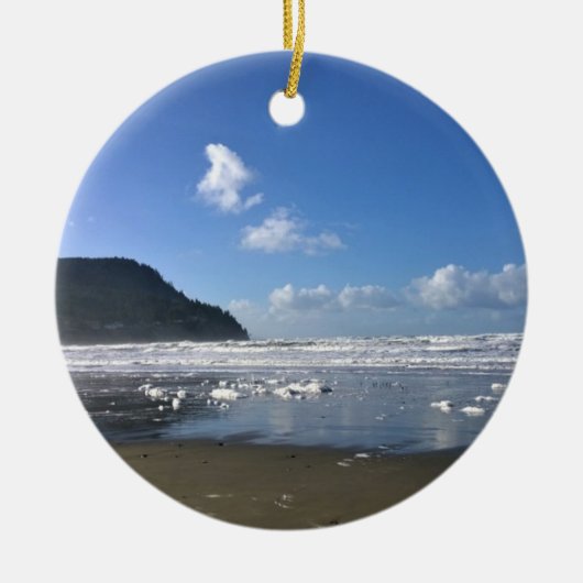冬の海辺 セラミックオーナメント (正面)