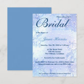 冬の淡青色のエレガントなブライダルシャワーの招待 招待状 (正面/裏面)