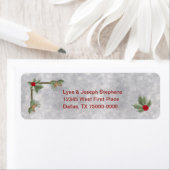 冬の深紅色とパインズ差出人住所ラベル ラベル (インサイチュ)