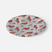 冬の深紅色とパインズ紙プレート ペーパープレート (アングル)