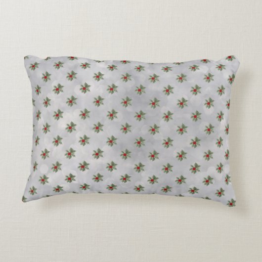 冬の深紅色と松のアクセント枕 アクセントクッション (裏面)