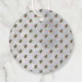 冬の深紅色と松のメッセージカード フェイバータグ (裏面)