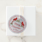 冬の深紅色と松のメッセージカード フェイバータグ (インサイチュ)