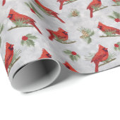 冬の深紅色と松 ラッピングペーパー (ロールコーナー)