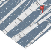 冬の深紅色の樺の木ツリー ショートテーブルランナー (コーナー)