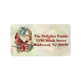 冬の深紅色はポインセチアとペア ラベル