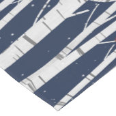 冬の深紅色オン樺の木ツリー ミディアムテーブルランナー (コーナー)