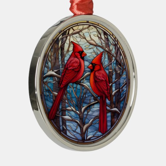 冬の深紅色クリスマスオーナメント メタルオーナメント (右)