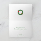 冬の深紅色クリスマスグリーティングフォト シーズンカード (内部)