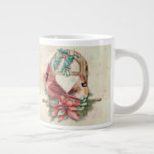 冬の深紅色ペアとポインセチア ジャンボコーヒーマグカップ (右)