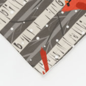 冬の深紅色樺の木 フリースブランケット (角)