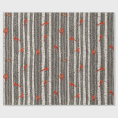 冬の深紅色樺の木 ラッピングペーパー (フラット)