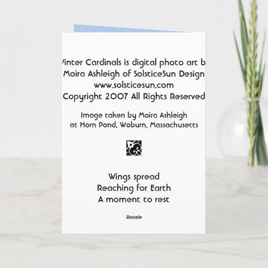 冬の深紅色 カード (裏面)