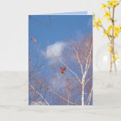 冬の深紅色 カード (黄色い花)