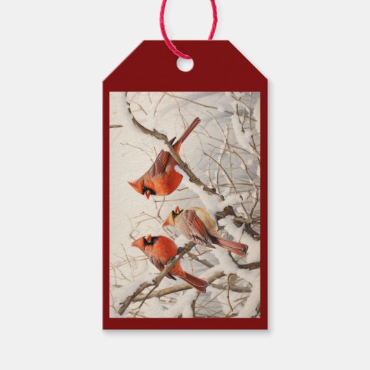 冬の深紅色 ギフトタグ (正面)