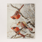 冬の深紅色 ジグソーパズル (縦)