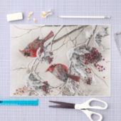 冬の深紅色 薄葉紙 (クラフト)