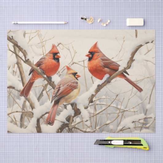 冬の深紅色 薄葉紙 (クラフト)