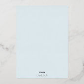 冬の清新さの誓い更新シルバー 箔招待状 (裏面)