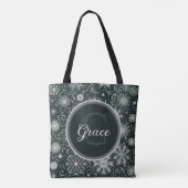 冬の渦巻き：雪の結晶を動かす トートバッグ (裏面)