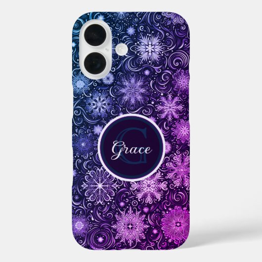 冬の渦巻き:雪の結晶を動かす Case-Mate iPhoneケース (裏面)