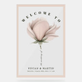 冬の温独身の度の大きなフローラ結婚の歓迎 アクリルサイン (正面)