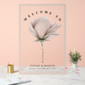 冬の温独身の度の大きなフローラ結婚の歓迎 アクリルサイン (ウェディング)