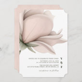 冬の温独身の度の大きなフローラ結婚ズ 招待状 (正面/裏面)