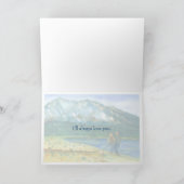 冬の湖の水の色ロマンチック私はあなたを愛 カード (内部)