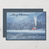 冬の湖畔のログハウス シーズンカード (正面/裏面)