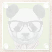 冬の準備ができたパンダくま ガラスコースター (裏面)