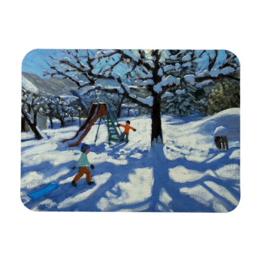 冬の滑り台ブールサンモリッツ マグネット (横)