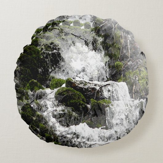 冬の滝…... ラウンドクッション (正面)