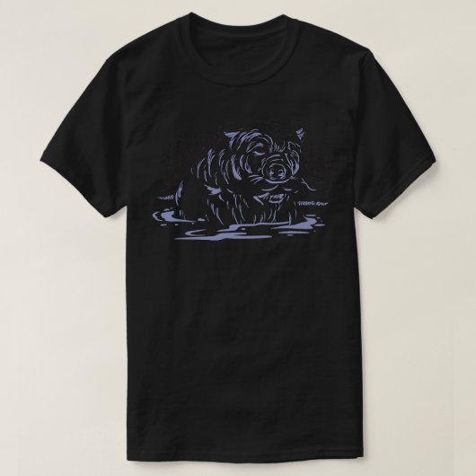 冬の漁師Pで魚の魚釣りとホッキョクグマ Tシャツ (デザイン正面)