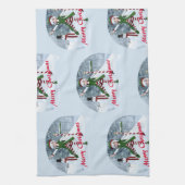 冬の漫画の中のクリスマス キッチンタオル (縦)