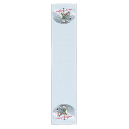 冬の漫画の中のクリスマス ショートテーブルランナー