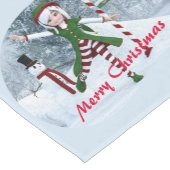 冬の漫画の中のクリスマス ショートテーブルランナー (コーナー)