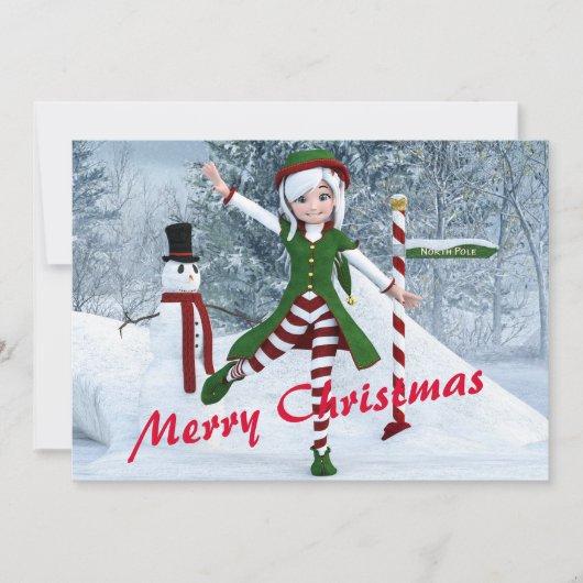 冬の漫画の中のクリスマス シーズンカード (正面)
