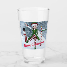 冬の漫画の中のクリスマス タンブラーグラス
