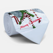 冬の漫画の中のクリスマス ネクタイ (ロール)