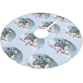 冬の漫画の中のクリスマス ブラッシュドポリエステルツリースカート (アングル)