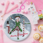 冬の漫画の中のクリスマス ペーパープレート (パーティー)